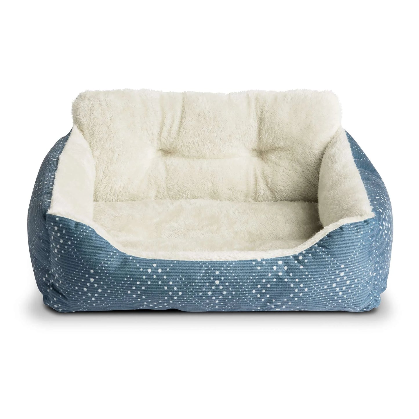 Lounger Small Dog and Cat Pet Bed, Blue 21" X 17"