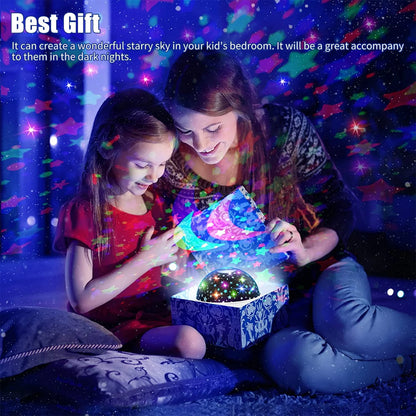 Star Projector Night Light, Baby Starry Ceiling Projection, 360° Rotating Mushroom Lamp for Bedroom Nursery Women Kids Children Gift