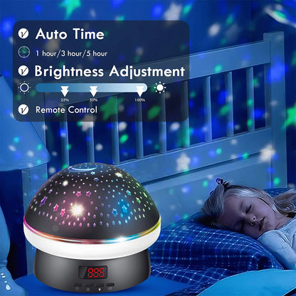Star Projector Night Light, Baby Starry Ceiling Projection, 360° Rotating Mushroom Lamp for Bedroom Nursery Women Kids Children Gift