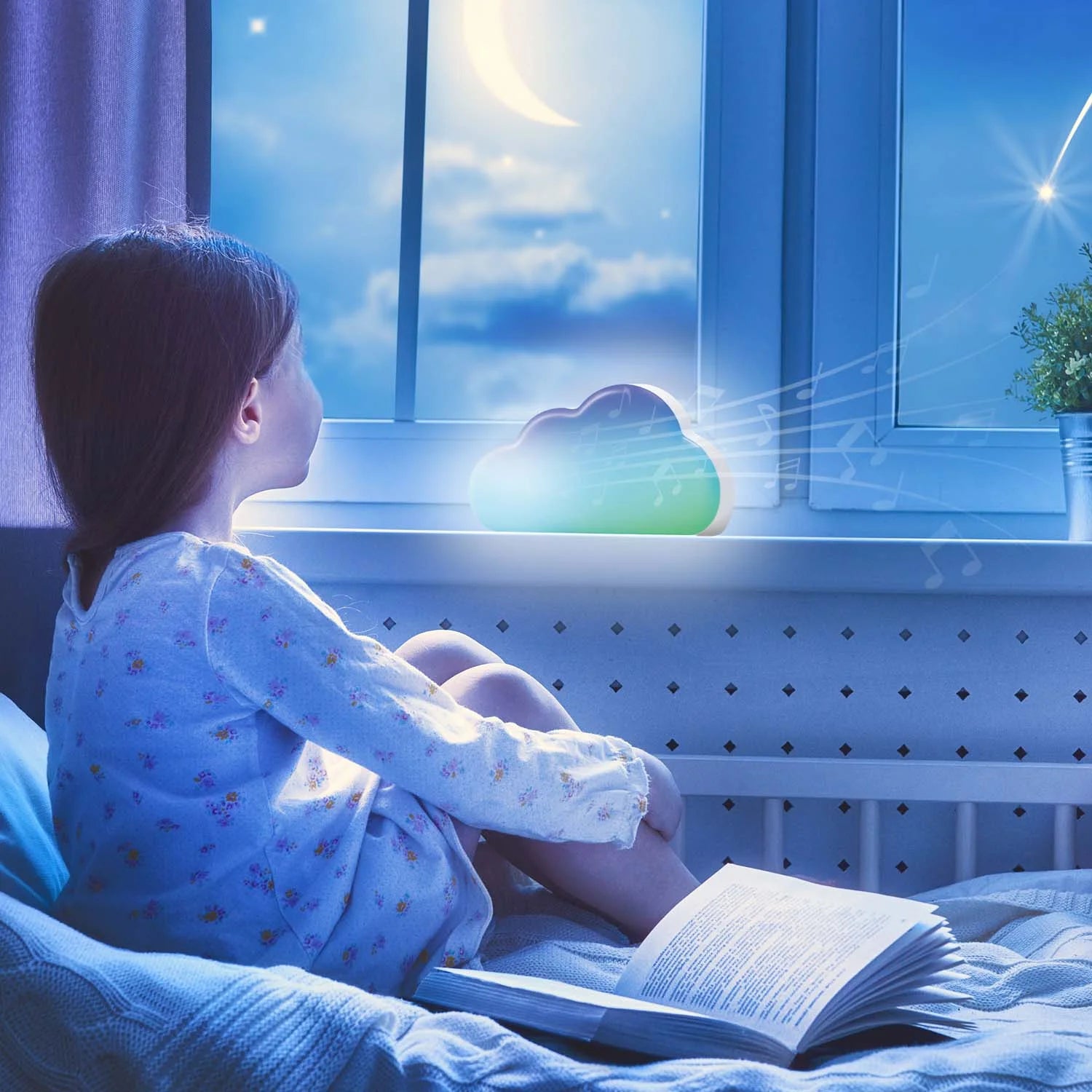 LED Cloud Rechargeable Kids Night Light, Remote Control Included, 3.23" H X 5.9" W