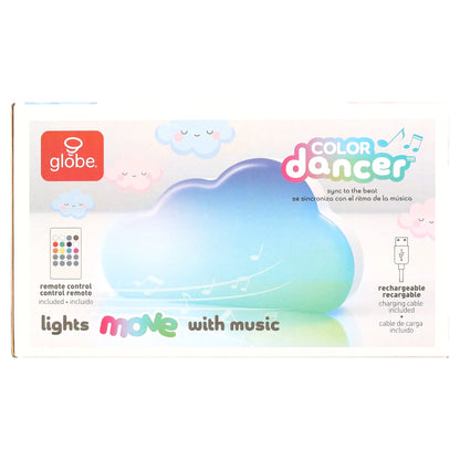 LED Cloud Rechargeable Kids Night Light, Remote Control Included, 3.23" H X 5.9" W