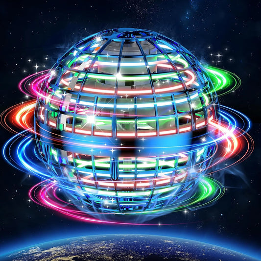 Flying Ball Toys, Hover Orb, Upgrade Flying Orb Mini Drone Floating Boomerang Ball 360°Rotating LED Light Fly Spinner Cool Toys Magic Toy Safe for Kids Teen Adults Indoor Outdoor Flying Mini Drone