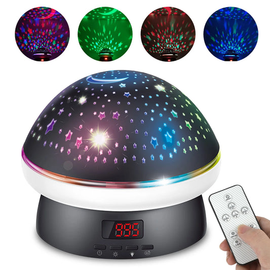 Star Projector Night Light, Baby Starry Ceiling Projection, 360° Rotating Mushroom Lamp for Bedroom Nursery Women Kids Children Gift