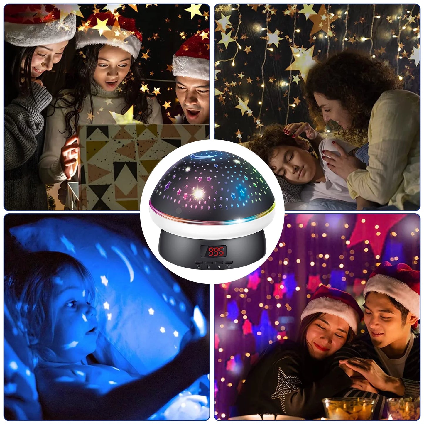 Star Projector Night Light, Baby Starry Ceiling Projection, 360° Rotating Mushroom Lamp for Bedroom Nursery Women Kids Children Gift
