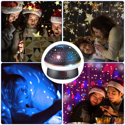 Star Projector Night Light, Baby Starry Ceiling Projection, 360° Rotating Mushroom Lamp for Bedroom Nursery Women Kids Children Gift