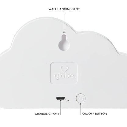 LED Cloud Rechargeable Kids Night Light, Remote Control Included, 3.23" H X 5.9" W